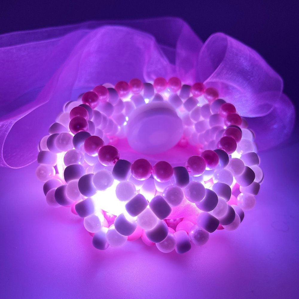 LASR Sugar Pop Light Up Ribbon Rave Kandi Bracelet